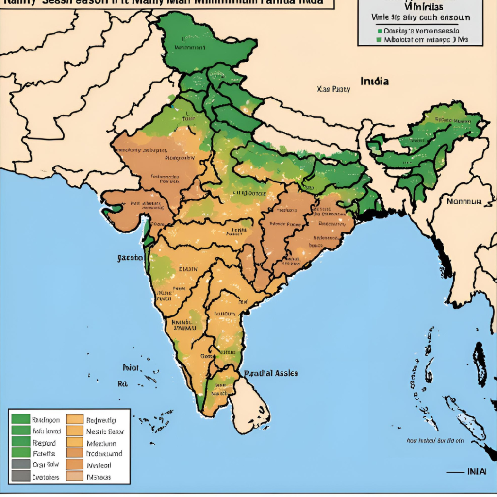भारत मे वर्षा का मैप 